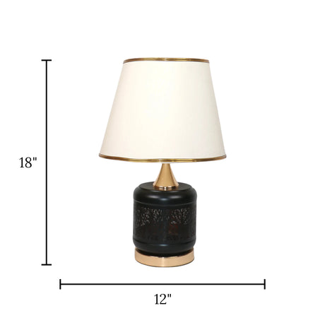 table lamp metal black double light cnc a4 18"x12"