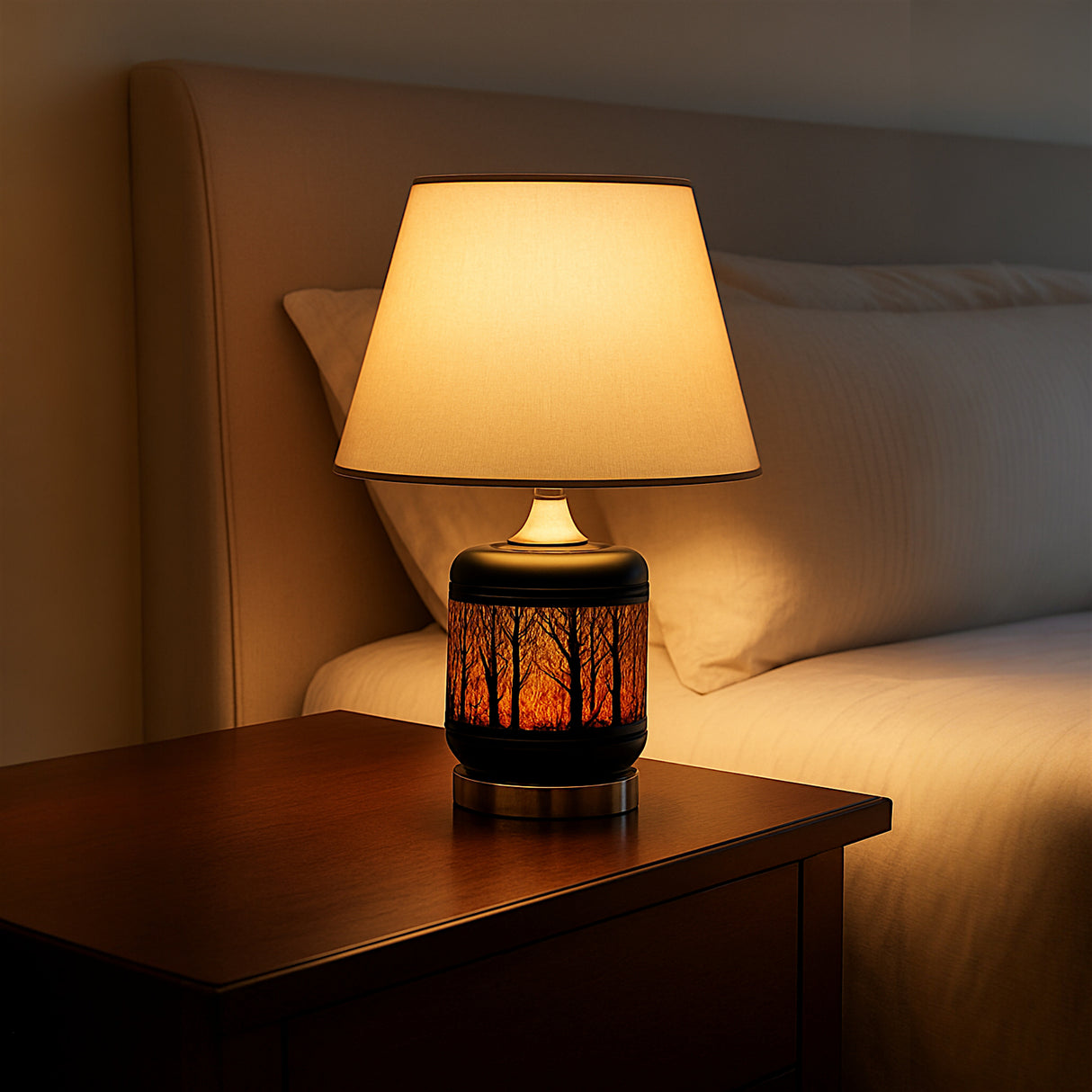 table lamp metal black double light cnc a4 18"x12"