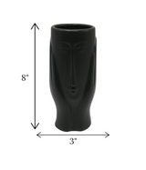 face vase long black china "8x3"