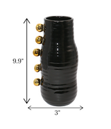ceramic vase black with golden dots china "9.9x3"