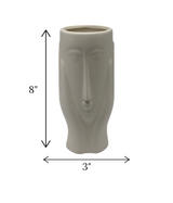 face vase long white china "8x3"