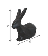 statue rabbit black china "7x6"