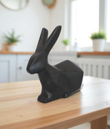 statue rabbit black china "7x6"