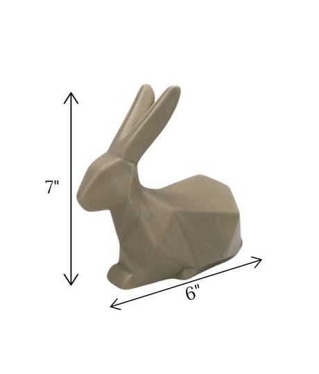 statue rabbit light brown china "7x6"