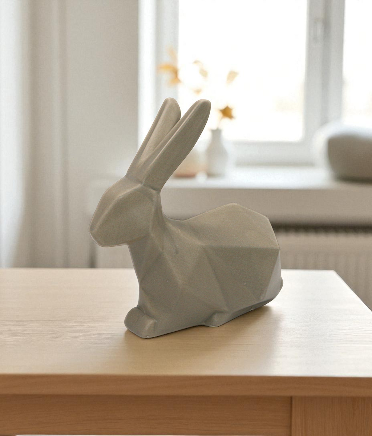 statue rabbit light brown china "7x6"