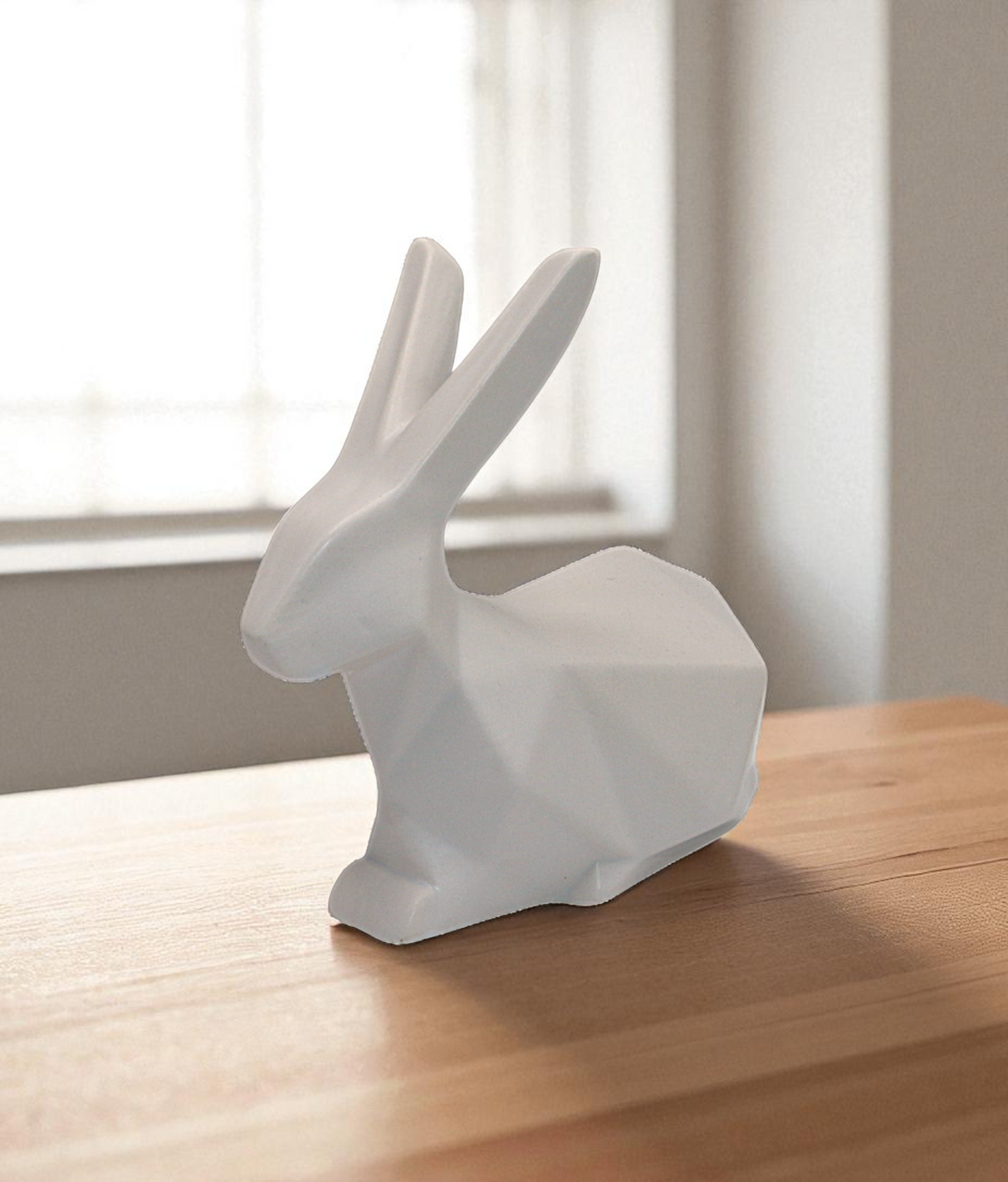 statue rabbit white china "7x6"