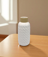 ceramic vase textured white china "9.2x3.5"