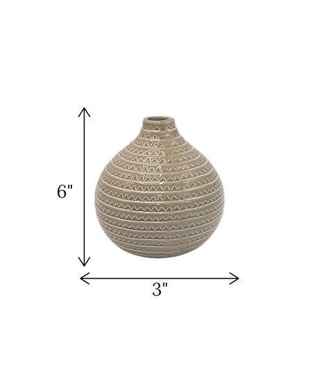 ceramic vase surahi light brown china "6x3"