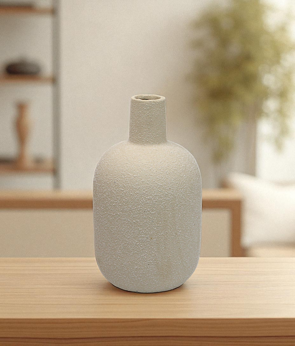 ceramic vase off white large china "8.9x4"