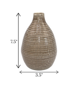 ceramic vase brown surahi china "7.5x3.5"