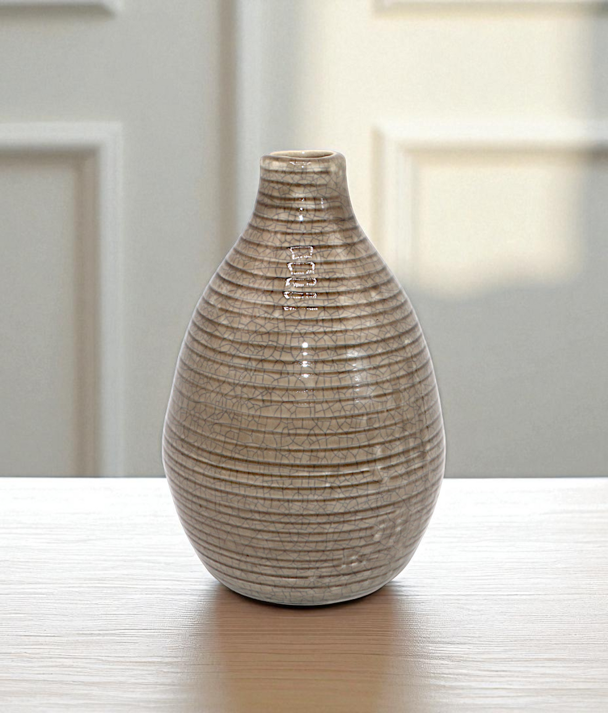ceramic vase brown surahi china "7.5x3.5"