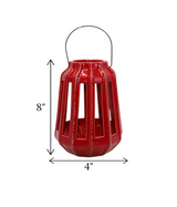 ceramic lantern red china "8x4"