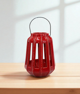 ceramic lantern red china "8x4"