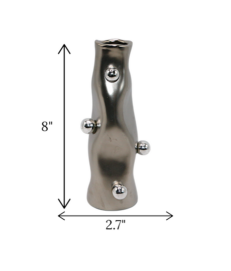 ceramic vase silver china "8x2.7"