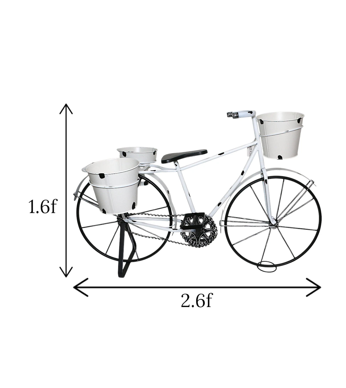 metal cycle planter white 3s china "20x32"