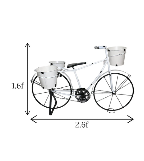 metal cycle planter white 3s china "20x32"