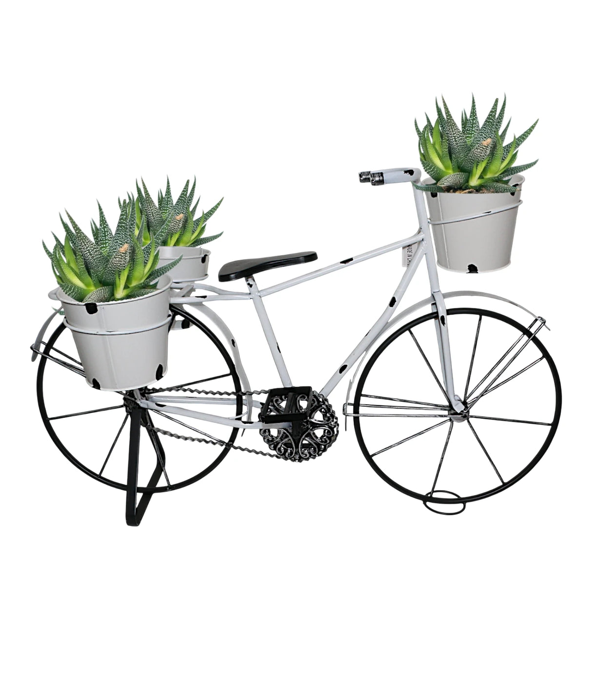 metal cycle planter white 3s china "20x32"