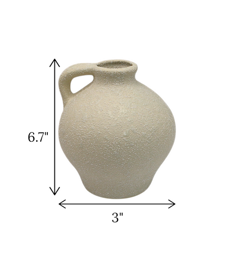 ceramic vase off white china "6.7x3"