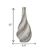 ceramic vase textured white large china "12x3.5"