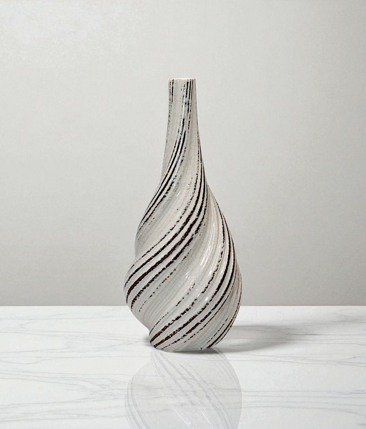 ceramic vase textured white large china "12x3.5"