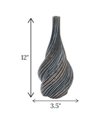 ceramic vase textured grey large china "12x3.5"