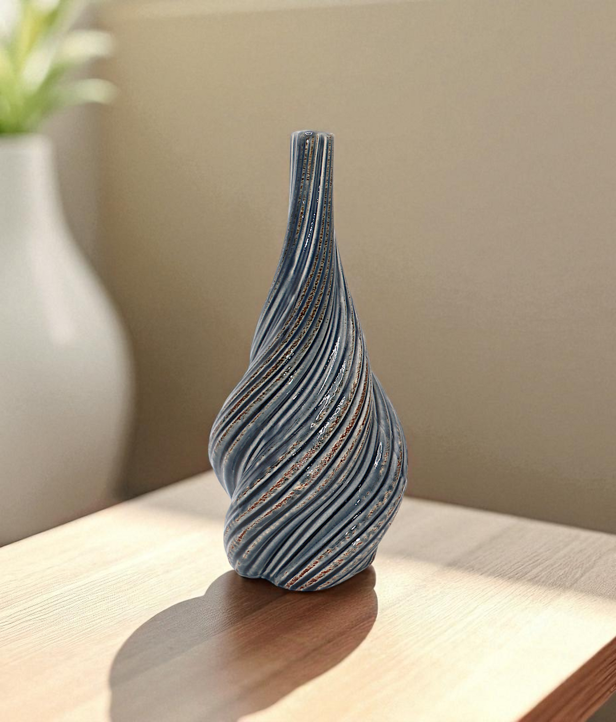 ceramic vase textured grey large china "12x3.5"