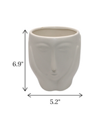 ceramic face vase white medium china "6.9x5.2"
