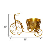 metal cycle planter golden china "12x16"