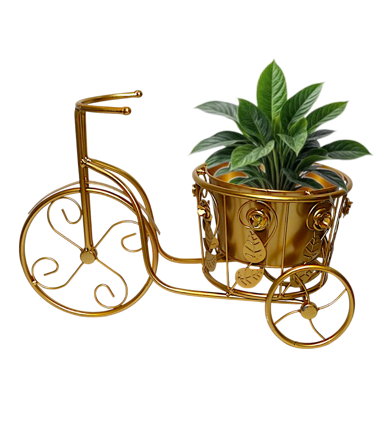 metal cycle planter golden china "12x16"