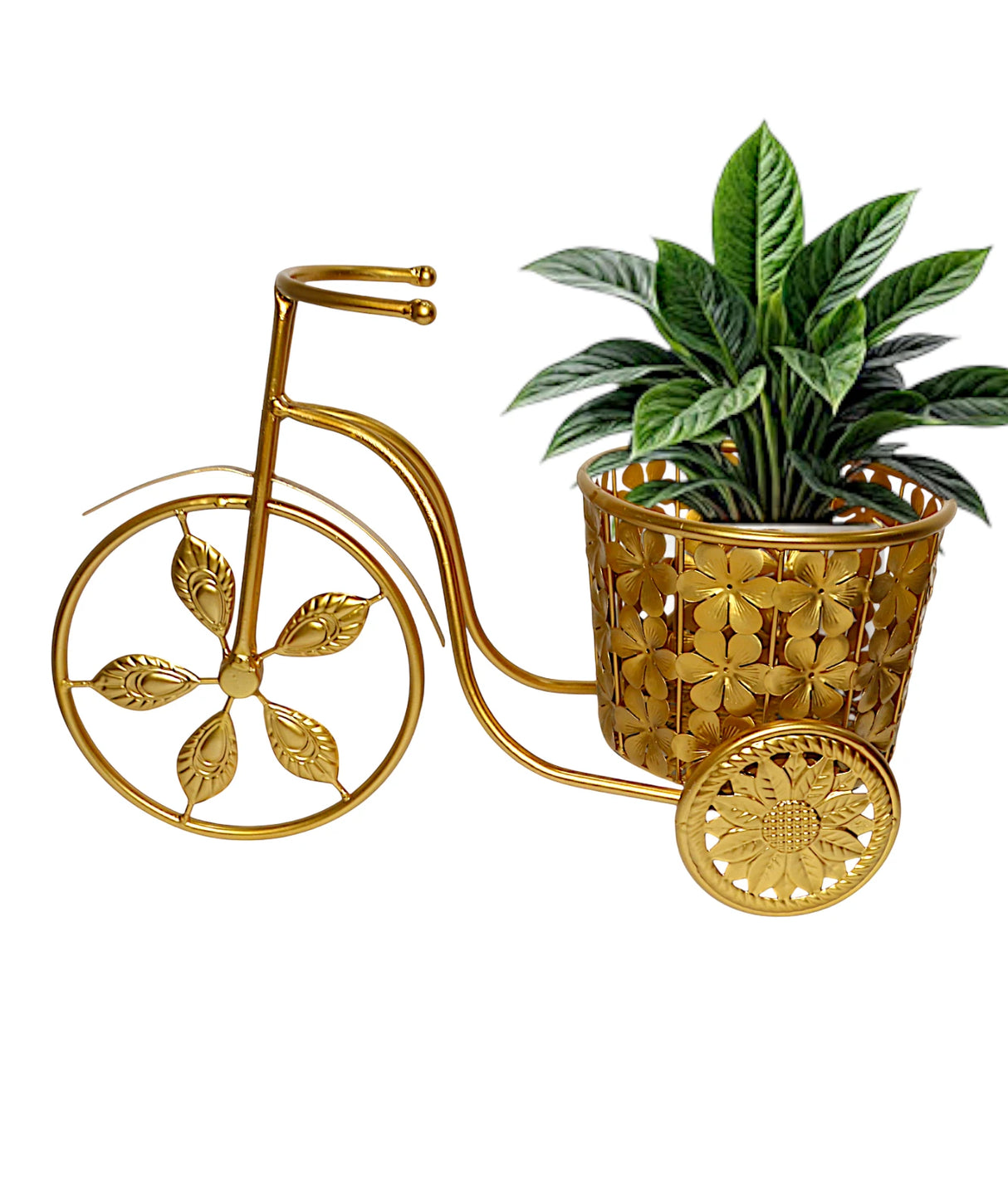 metal cycle planter golden folwer china "17x11.5"