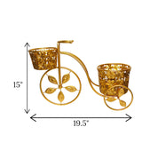 metal cycle planter golden 2s china "15x19.5"'