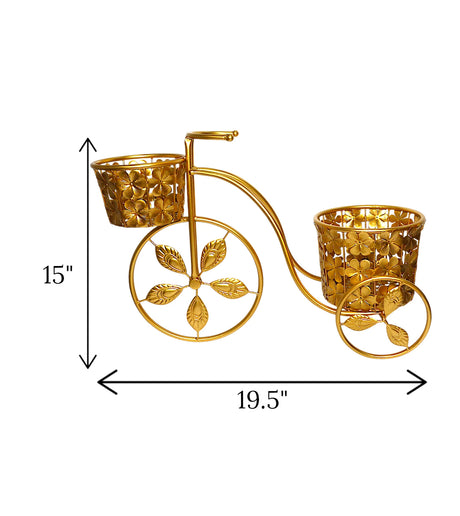 metal cycle planter golden 2s china "15x19.5"'