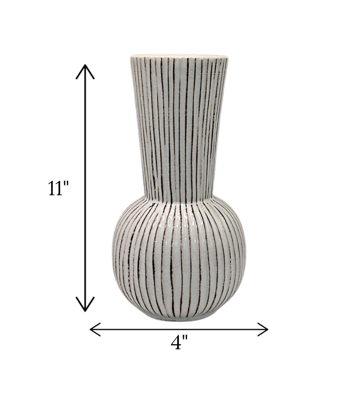 ceramic vase textured white large china "11x4"