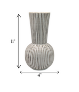 ceramic vase textured white large china "11x4"