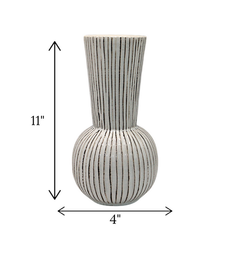 ceramic vase textured white large china "11x4"