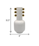 ceramic vase white large with golden dots china "11.5x4"