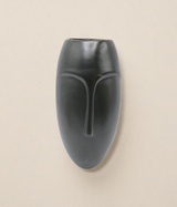 ceramic face vase wall hanging black china  "8.9x4"