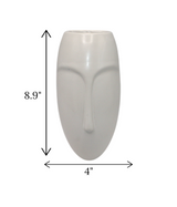 ceramic face vase wall hanging white china "8.9x4"