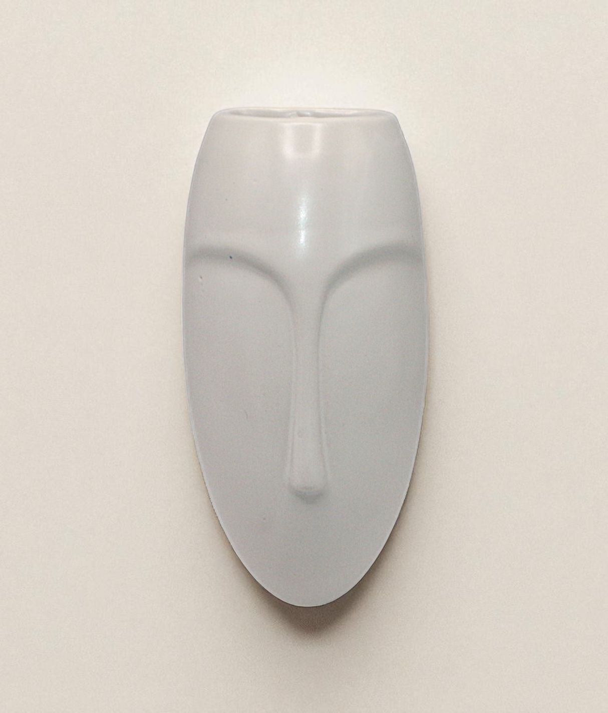 ceramic face vase wall hanging white china "8.9x4"
