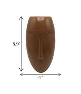 ceramic face vase wall hanging brown china "8.9x4"