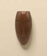 ceramic face vase wall hanging brown china "8.9x4"