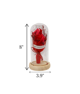red flower bouquet in glass china "8x3.9"