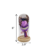 purple flower bouquet in glass china "8x3.9"
