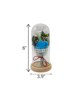 blue flower bouquet in glass china "8x3.9"