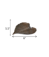 ceramic leaf plate brown china "5.5x6'