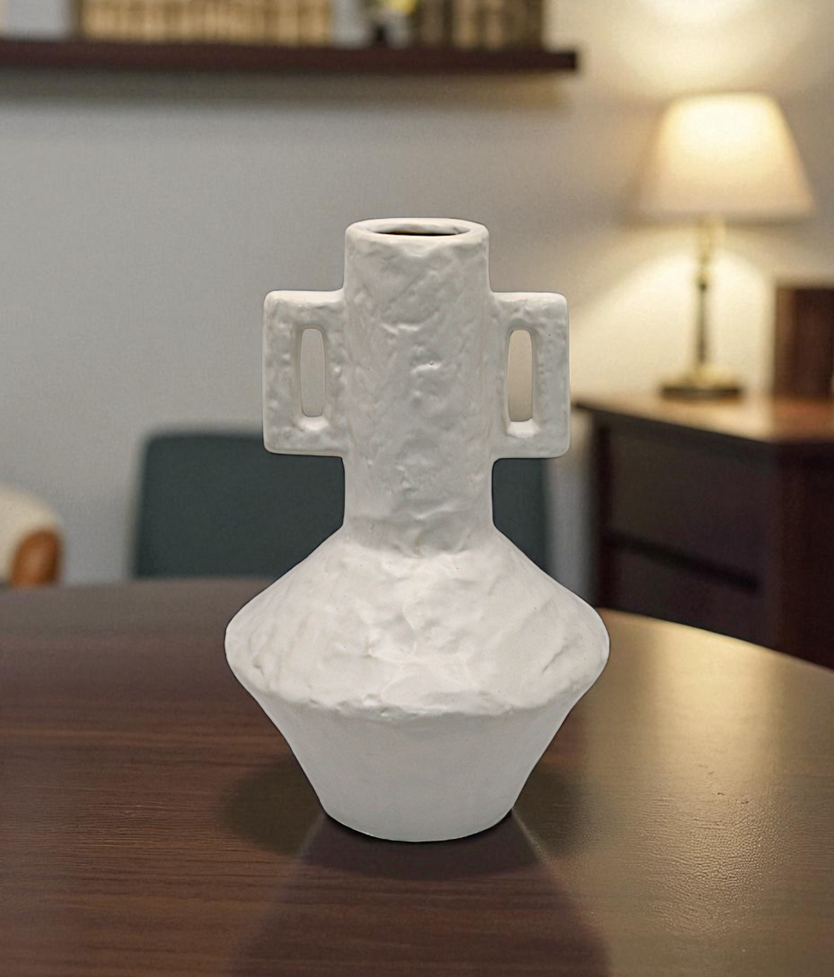 ceramic vase white large china "12x4"