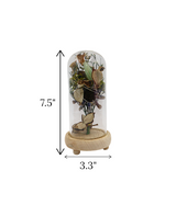 dry flower in glass blue china "7.5x3.3"