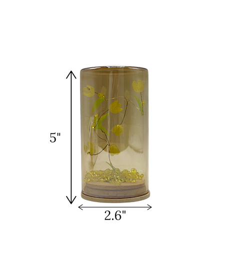 multi flower in shiny glass china "5x2.6"