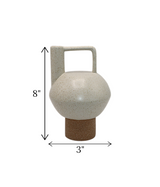 ceramic vase white china "8x3"