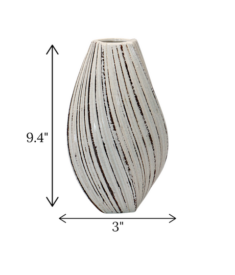 ceramic vase texture white china "9.4x3"